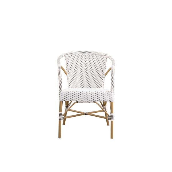 Alu Affaire Madeleine White, Cappuccino and Almond Outdoor Dining Arm Chair, image 2