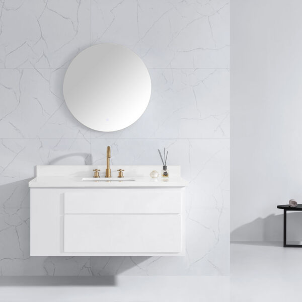 Luana White 30-Inch Frameless LED Mirror, image 6