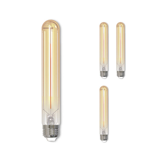 Pack of 4 Antique Clear Glass 8-Inch T9 LED Medium E26 Dimmable 5W 2100K Light Bulb, image 2