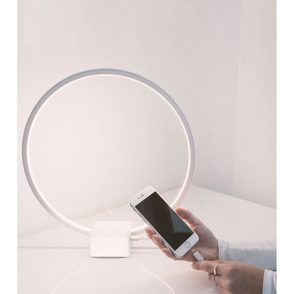 Circle White Integrated LED Table Lamp, image 3