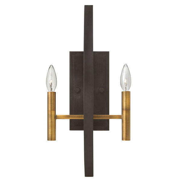 Euclid Spanish Bronze Two-Light Wall Sconce, image 1