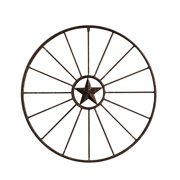 Round Metal Wagon Wheel Wall Décor, image 1