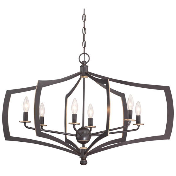 Middletown Downtown Bronze 34-Inch Six-Light Pendant, image 1