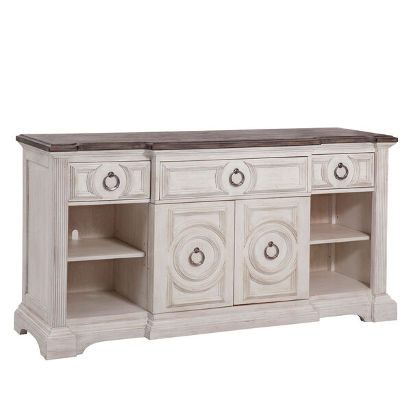 Brighton Distressed Antique White and Antique Charcoal 72-Inch Console, image 1