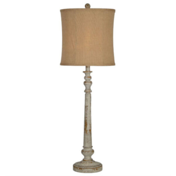 Hazel Distressed White and Gold One-Light Buffet Lamp Set of Two, image 1