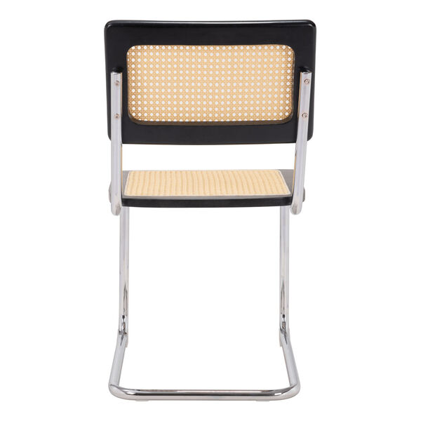 Saran Natural and Black and Chrome Dining Chair, image 4