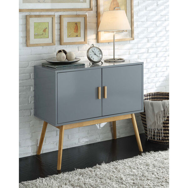 Uptown Gray and Black Storage Console, image 1