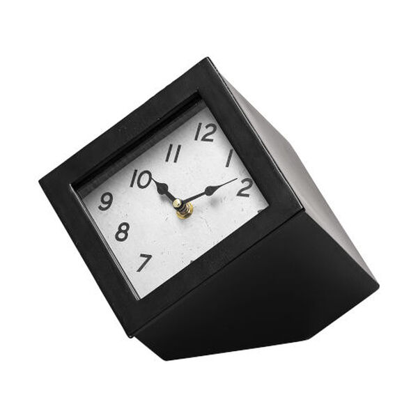 Ralph II Black Metal Cube Table Clock, image 1
