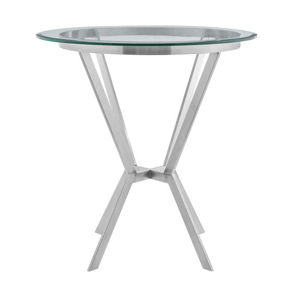 Naomi Brushed Stainless Steel Counter Height Table, image 1