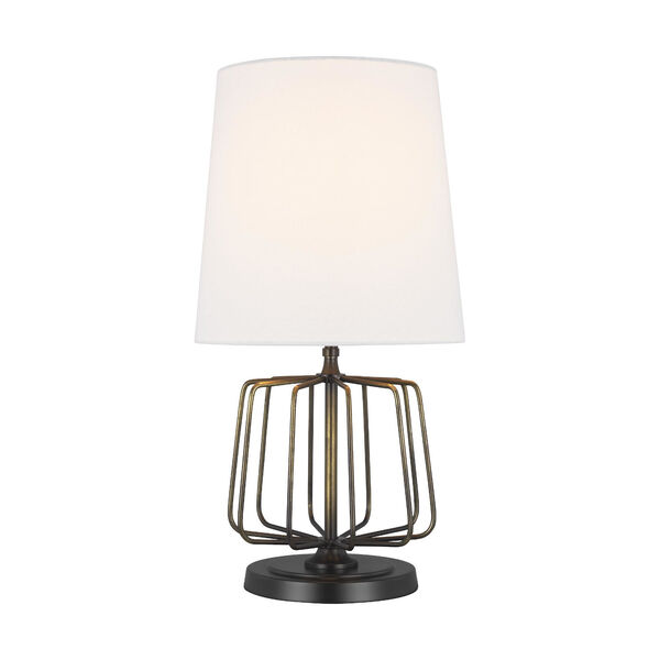Milo Atelier Brass and White One-Light Mini Table Lamp, image 1
