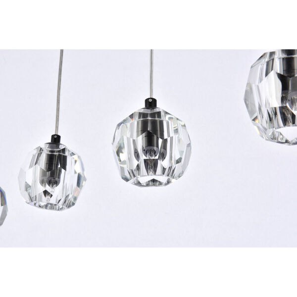 Eren Black 32-Inch Five-Light Pendant with Royal Cut Clear Crystal, image 4