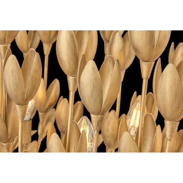 Flora Burnished Gold 10-Light Linear Chandelier, image 5