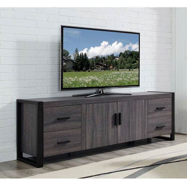 Urban Blend Charcoal 70-Inch TV Stand Console, image 5