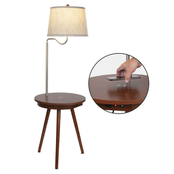 Owen Brown LED Floor Lamp with Table, image 1