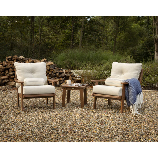 Lakeside Mahogany and Spiced Burlap Deep Seating Chair Set, 3-Piece, image 2