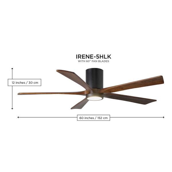 Irene Polished Chrome 60-Inch Ceiling Fan with Five Walnut Tone Blades, image 5