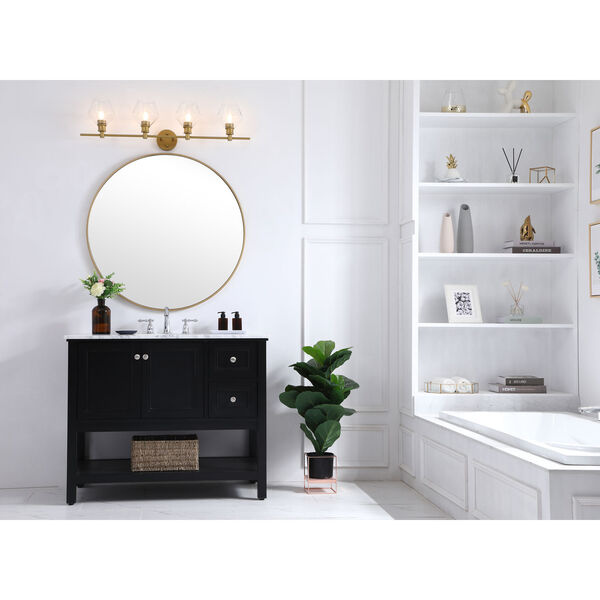 Gene Brass Four-Light Bath Vanity with Clear Glass, image 2