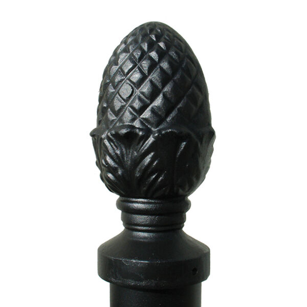 Lewiston Black Post Only with Support Bracket, Decorative Ornate Base and Pineapple Finial, image 3