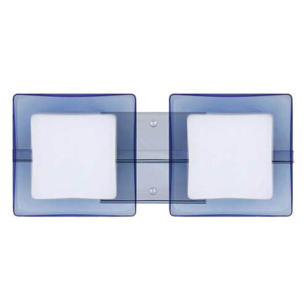 WS Opal/Blue Chrome Two-Light Bath Fixture, image 1