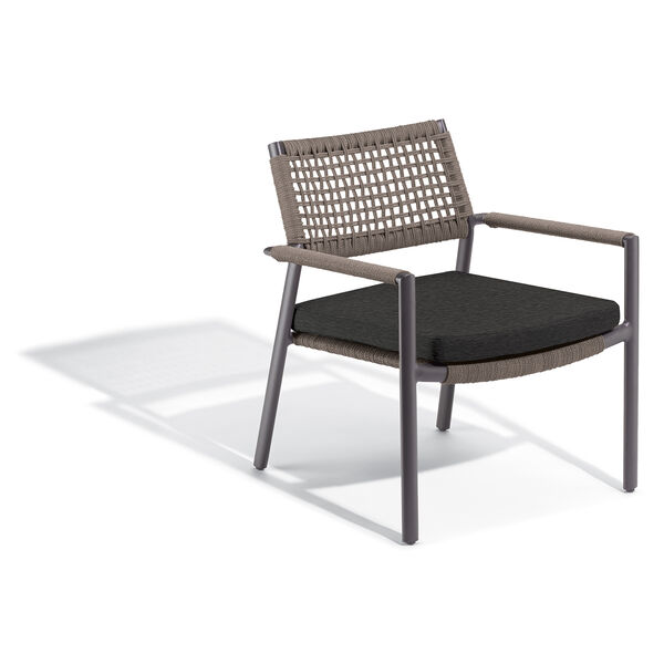 Eiland Composite Cord Mocha and Carbon Club Chair with Pepper Cushion, image 1