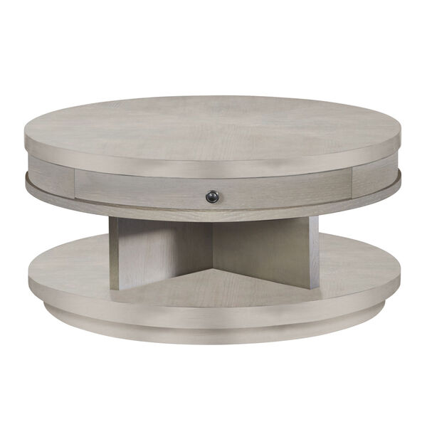Augustine II Pearlized Gray Round Cocktail Table, image 1