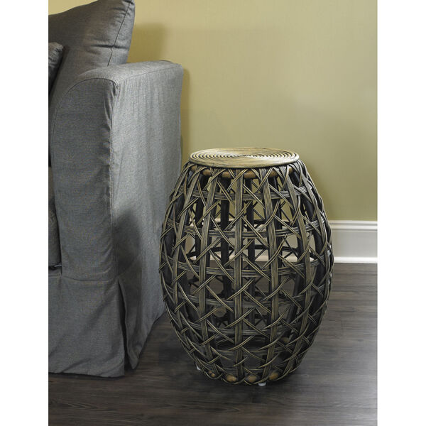 Natural 19-Inch Open Weave End Table, image 1