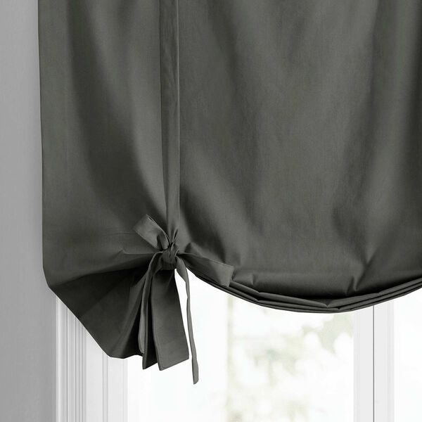Millstone Gray Solid Cotton Tie-Up Window Shade Single Panel, image 6