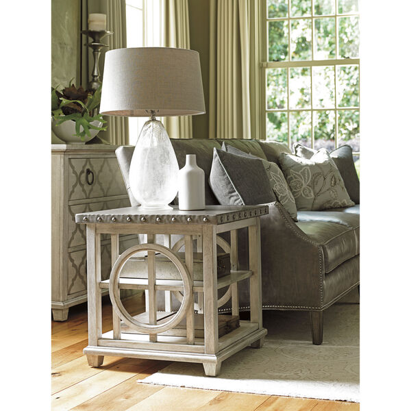 Oyster Bay White Lewiston Square Lamp Table, image 2