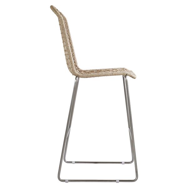 Carmel Natural and Stainless Steel Outdoor Bar Stool, image 2