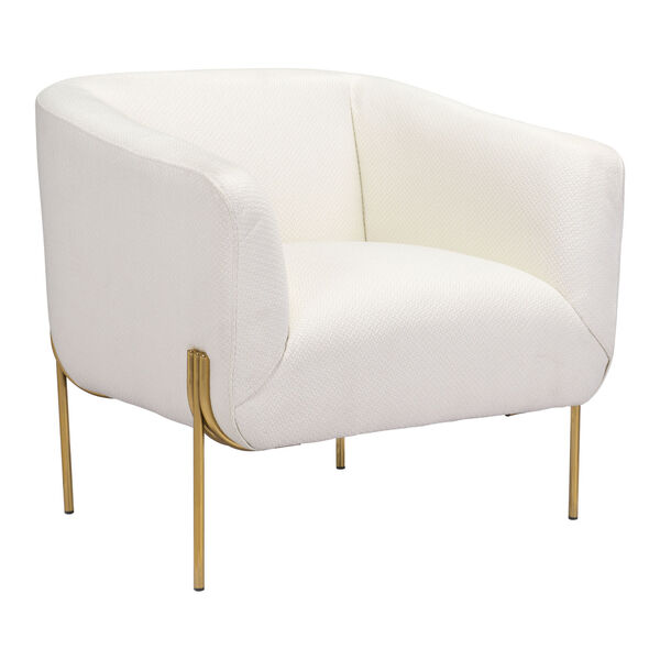 Micaela Ivory and Gold Arm Chair, image 1