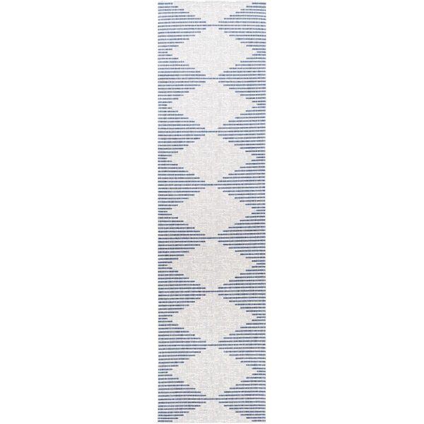 Eagean Bright Blue and White Runner: 2 Ft. 7 In. x 10 Ft. Indoor and Outdoor Rug, image 1