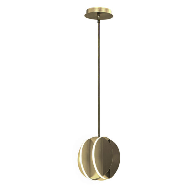 Interval Satin Brass LED Sphere Mini Pendant, image 1