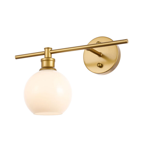 Collier Brass 15-Inch One-Light Bath Vanity with Frosted White Glass, image 4