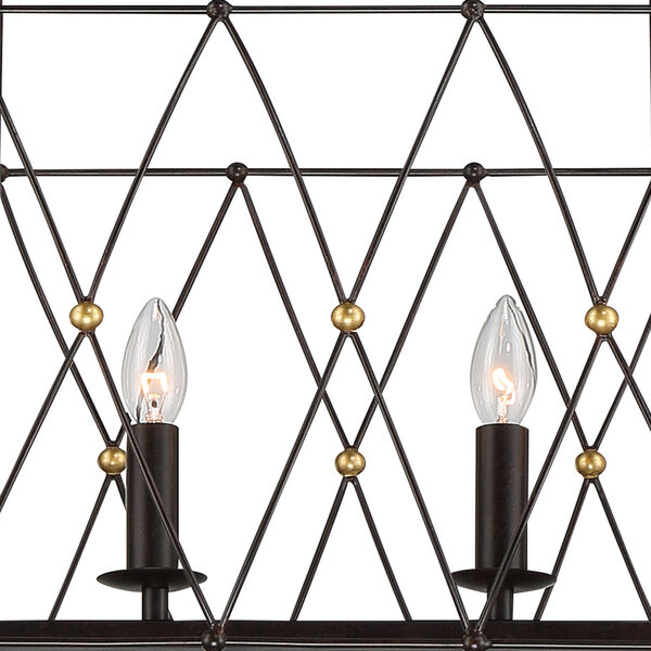 Zucca English Bronze and Antique Gold Six-Light Chandelier, image 2