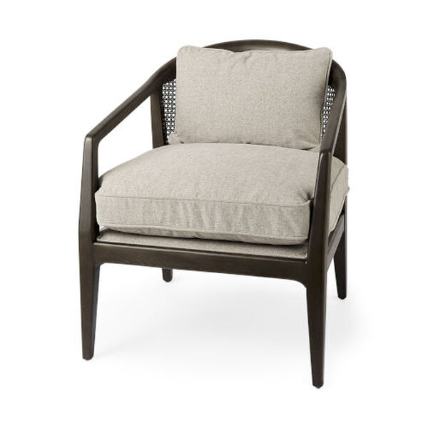Landon Dark Brown and Gray Accent Chair, image 1