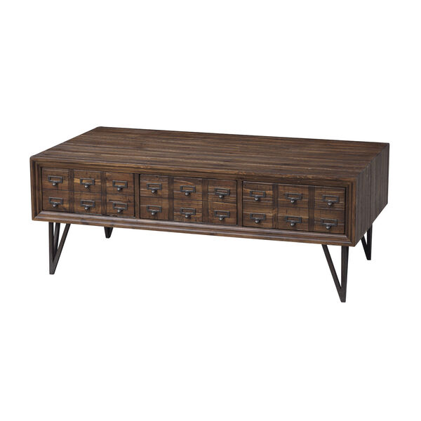Oxford Brown Three-Drawer Coffee Table, image 1