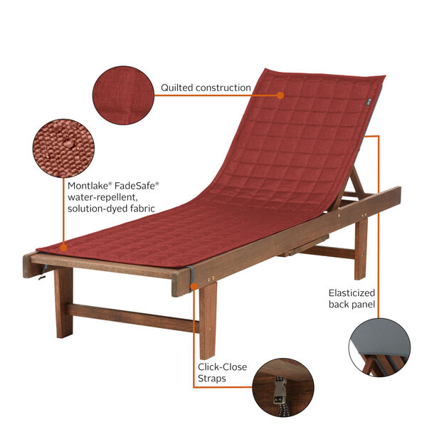 Oak Heather Henna Patio Chaise Lounge Cover, image 2