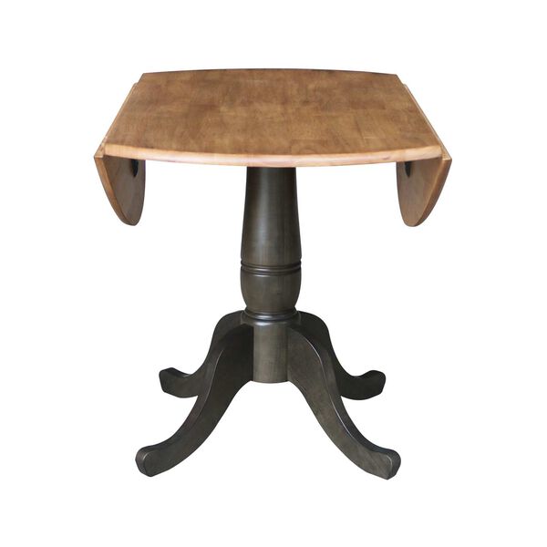 Hickory Washed Coal Round Dual Drop Leaf Dining Table, image 6