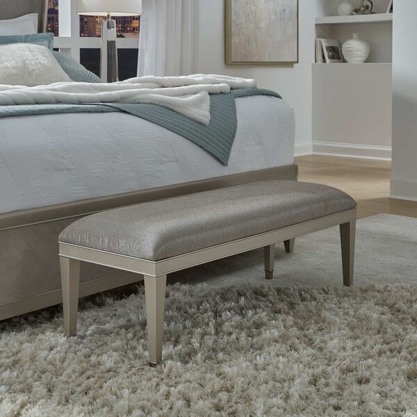 Zoey Silver Upholstered Bed Bench, image 3