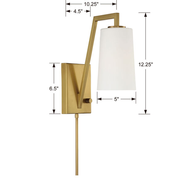 Avon Aged Brass One-Light Wall Sconce, image 3