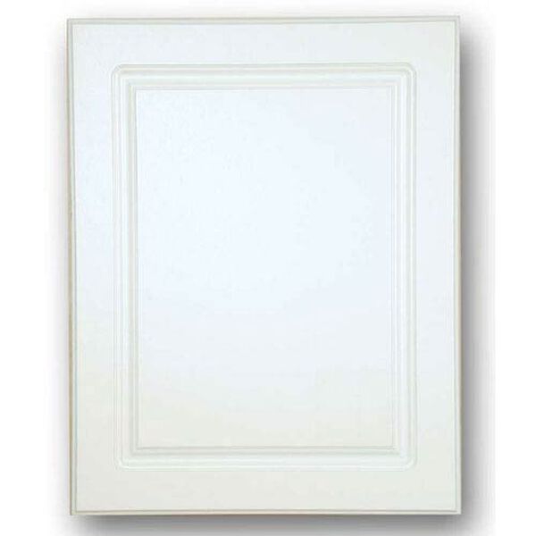 White 16-Inch x 20-Inch Raised Panel Steel Body Medicine Cabinet, image 1