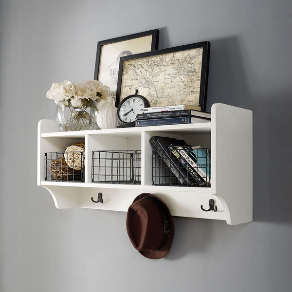Fremont Entryway Shelf in Distressed White, image 1