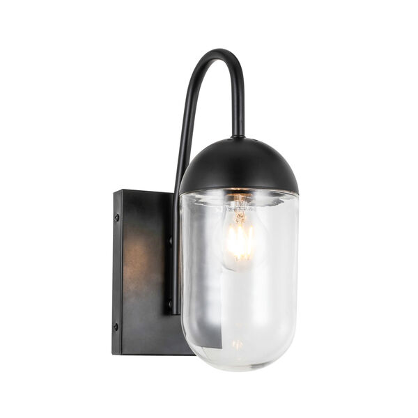 Kace Black One-Light Wall Sconce with Clear Glass, image 6
