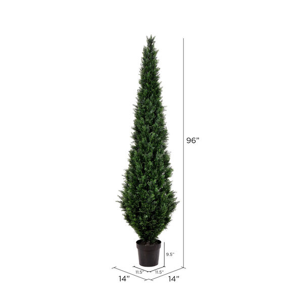 Green 96-Inch Cedar Tree In Black Pot, image 2