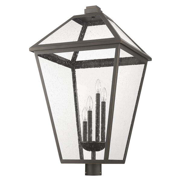 Talbot 34-Inch Four-Light Outdoor Post Mount Fixture with Seedy Shade, image 5