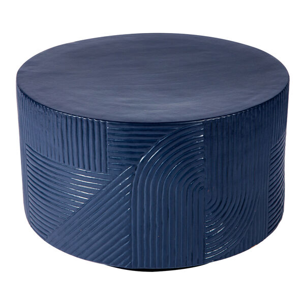 Provenance Signature Ceramic Serenity Textured Round Table in Indigo, image 3