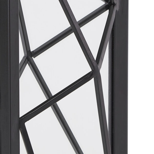 Erika Black Rectangular Wall Mirror with Metal Geometric Frame, image 5