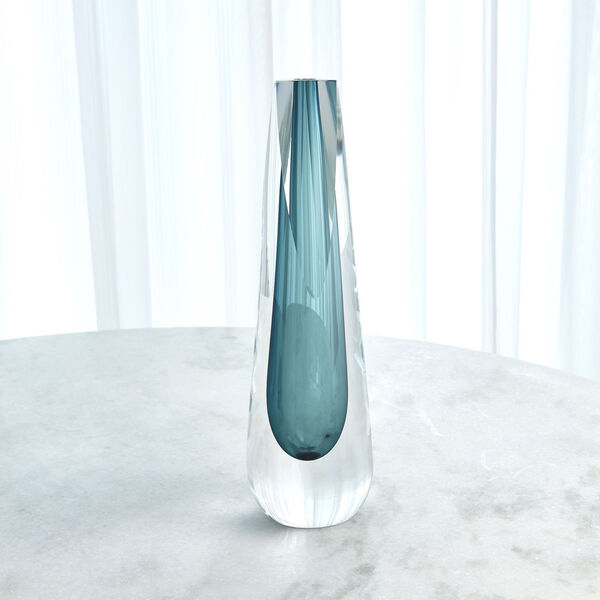 Studio A Home Azure Triangle Cut Glass Vase, image 3