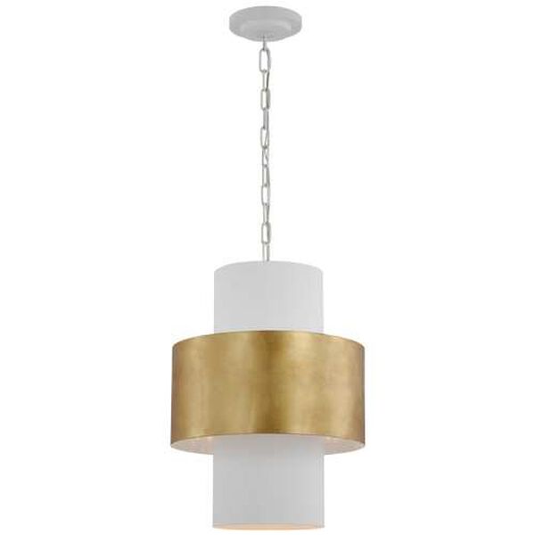 Chalmette Plaster White and Gold Four-Light Layered Pendant by Julie Neill, image 1