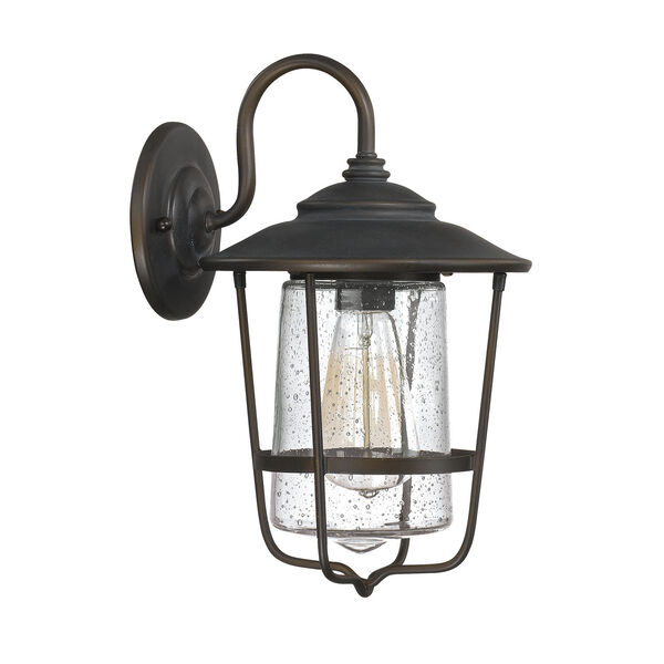 Creekside Old Bronze One-Light Outdoor Wall Lantern with Seeded Glass, image 1